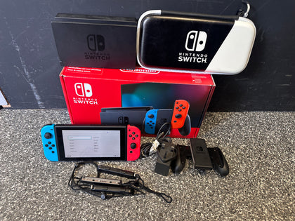 Nintendo Switch Neon Red & Blue Boxed with case