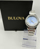 BULOVA TURNSTYLE STEEL SWAROVSKI CRYSTALS MOP DIAL LADIES QUARTZ WATCH 96L260