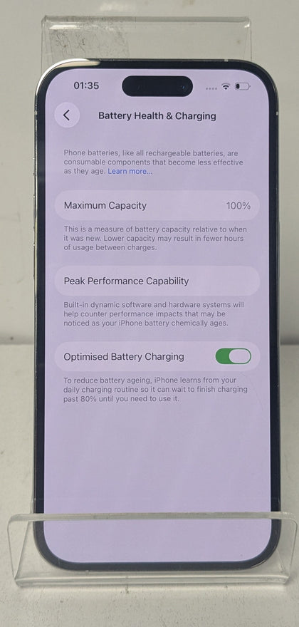 Apple iPhone 14 Pro, 128GB, Silver - Unlocked *100% Battery Health*