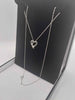 (10K Hallmarked&Tested) White Gold Necklace With Heart Pendant, Weight: 2.1G, 18" In Length