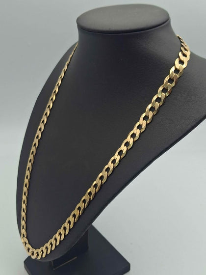 9ct Yellow Gold Classic Curb Chain Necklace – 22