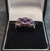 9ct Yellow Gold Ring With Purple Stones - Size P - 3.6G