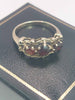 (375 Hallmarked&Tested), 9ct Gold Ring With Red Stones, Weight: 2.8G, Size M