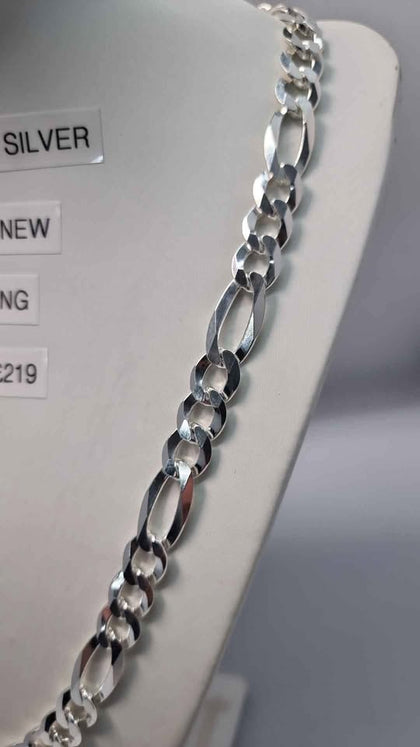 925 Sterling Silver 3-In-1 Figaro Chain Necklace - 26