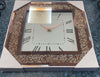 Rose Gold Crushed Crystal Mirrored Wall Clock