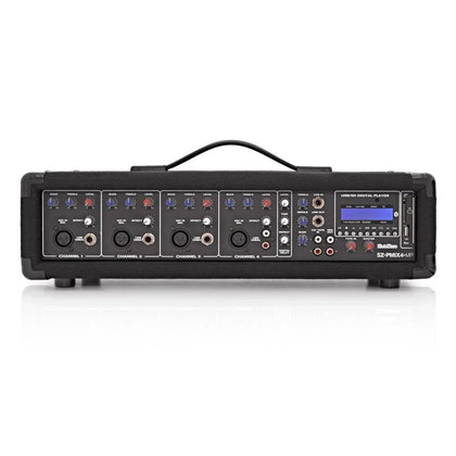 SubZero SZ-PMIX4-MP3 4 Channel Powered Mixer, Digital Media Player, with x2 SZPa-410 speakers