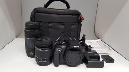 Canon EOS 4000D 18.0 MP Digital SLR Camera EF-S 18-55 mm & 75-300mm Lens