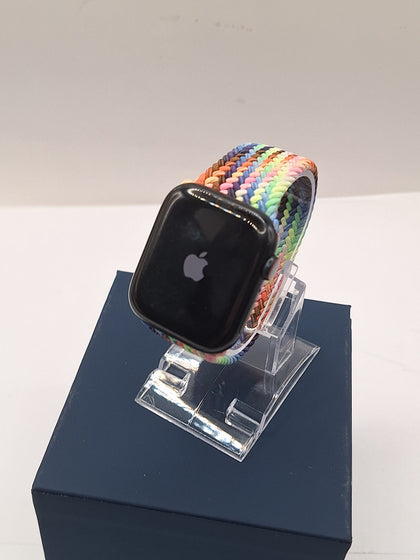 Apple Watch Series 9 (Smart Watch), Midnight Aluminium, 45mm With Rainbow Strap, Boxed With Charger