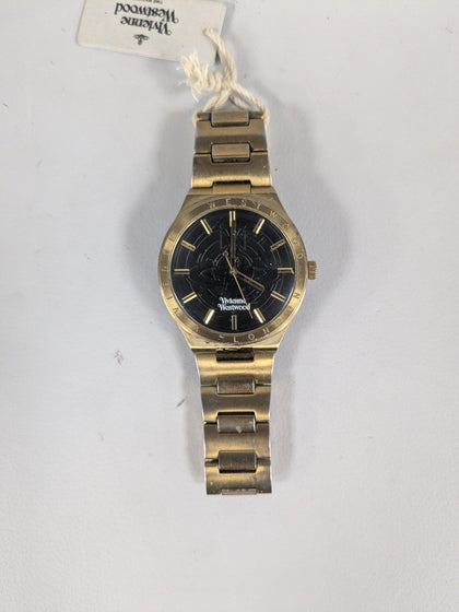 Viviene Westwood Watch Vv249bkgd Black Face Gold Colour