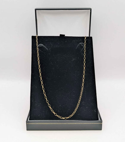 375 HALLMARKED 9CT, YELLOW GOLD, OVAL CHAIN, 16