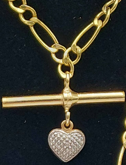 9ct 375 yellow gold long Curb Style Chain with pendent 3.94g Boxed 18