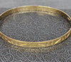 9ct Yellow Gold Patterned Bangle - 7.9G - 2.5" Diameter. Hallmarked