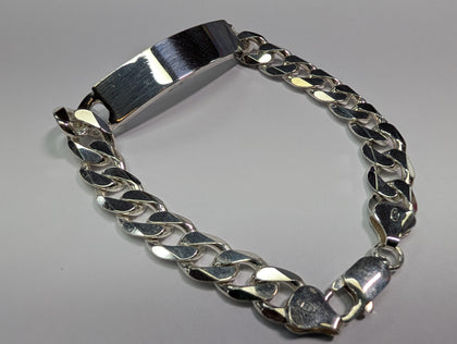 New Sterling Silver I.D  Curb Bracelet