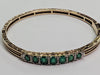 9ct Gold Diamond & Emerald Patterned Bangle
