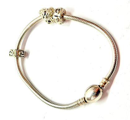 Chamilia Sterling Silver Oval Snap Charm Bracelet