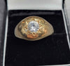 9ct Yellow Gold Ring With Clear Stone - 5.32G - Size U