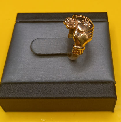 9ct Claddagh Ring 4.1g Size-N 1/2