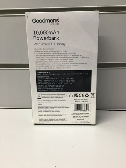 Goodman's 10,000mAh Powerbank (Black)