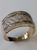 9ct Gold Diamond Panel Ring Size w