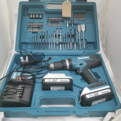Makita HP457D with 2x 1.5Ah batteries, charger and bits