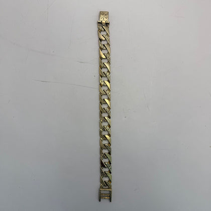 9ct Engraved Cuban Link Bracelet 77.2 Grams 10