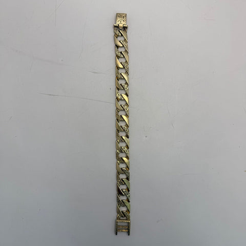 9ct Engraved Cuban Link Bracelet 77.2 Grams 10