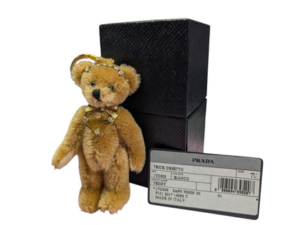 Prada keyring bear Bianco boxed