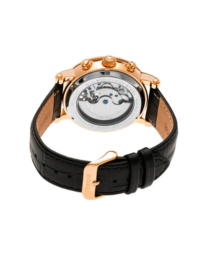 Heritor Automatic - Winston Semi-Skeleton Leather-Band Watch