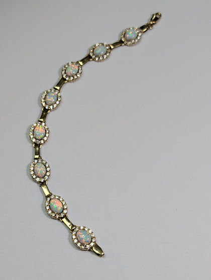 14CT GOLD BRACELET WITH MULTICOLORED STONES