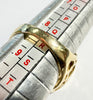 9ct yellow gold St George's ring with diamond size Q 1/2