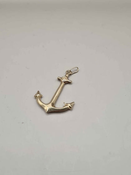 9ct Yellow Gold Hollow Anchor Pendant - 1.58 Grams