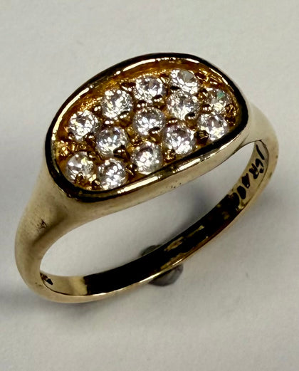 9ct Gold CZ Ring Size O