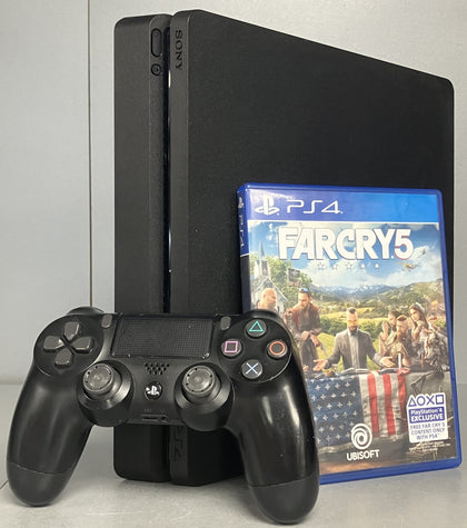 Sony Playstation 4 Slim 500GB Black Console Bundle ( + FarCry 5 ) ** Unboxed **