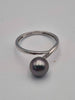 9ct White Gold Pearl Solitaire Ring - Size O - 2.33 Grams