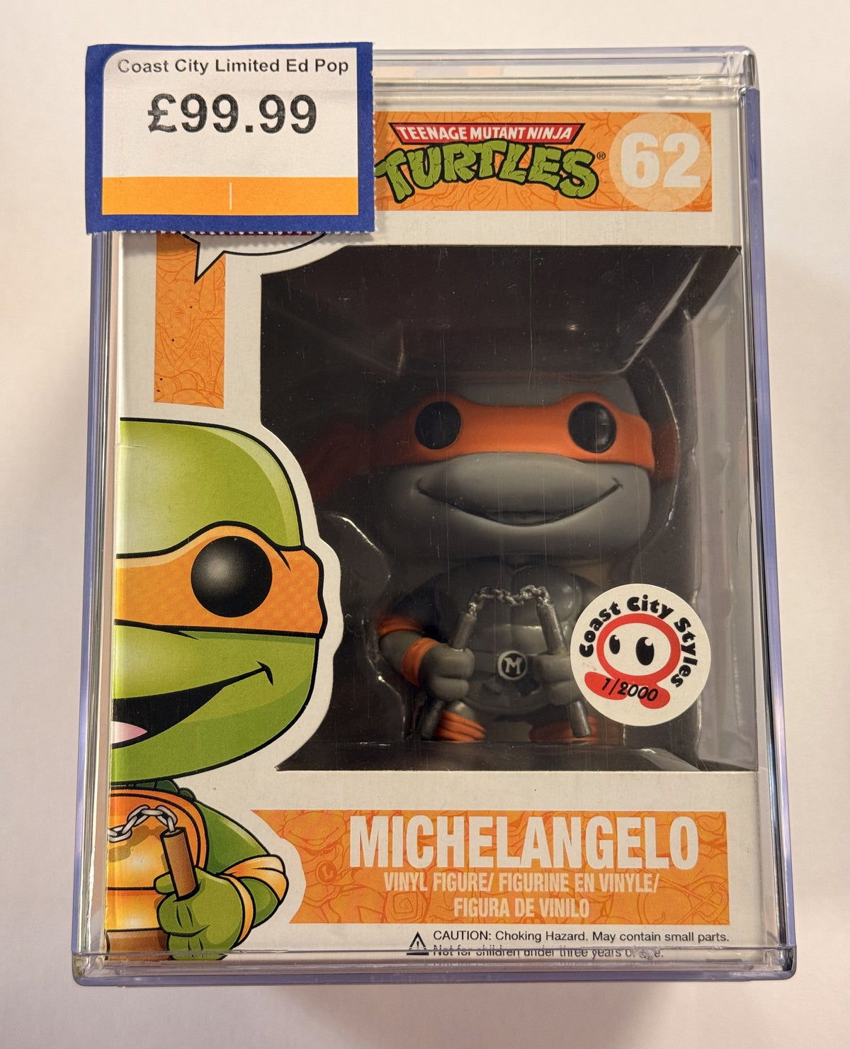 Funko Pop TMNT Michelangelo #62 Greyscale Coast City Styles | Cash