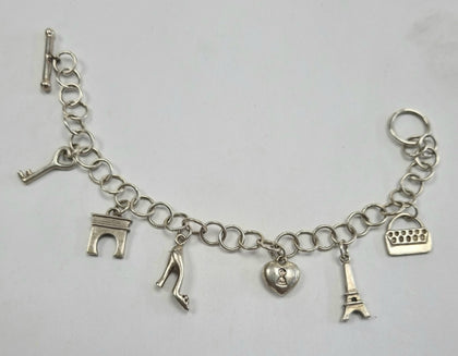 7” Silver charm bracelet