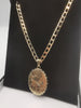 9CT Gold Square Curb Chain, with Large Locket 24.4Grams, Hallmarked, 23.5" Length