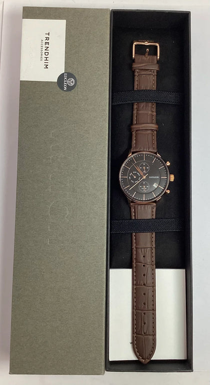 Lucleon Lowell Ternion Men's stainless steel dual time mens watch