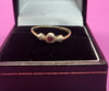 9CT - Yellow Gold Ring With Red And Clear Stones - 1.29G - Size P. Hallmarked
