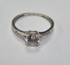 9ct White Gold Ring cz stone size O1/2 LEYLAND