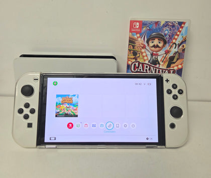 Nintendo Switch OLED - White & 2 Games (1 Unboxed)