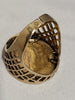 22ct Half Sovereign Coin (1982) mounted in 9ct Ring . - Size P - 8.01g total