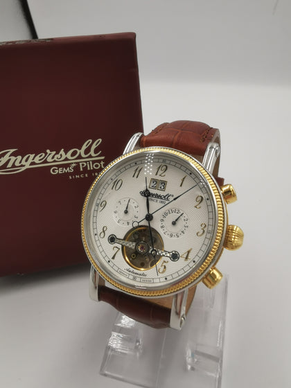 Ingersoll IN4701 Men's Watch, Automatic, Stainless Steel Case, Genuine Leather Strap, with Official Ingersoll Box