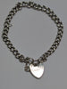 SILVER CHARM BRACELET WITH HEART LOCK