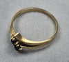 9ct Gold Ring Blue Stones "N"