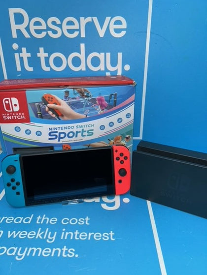 Nintendo Switch Neon Console With Switch Sports.
