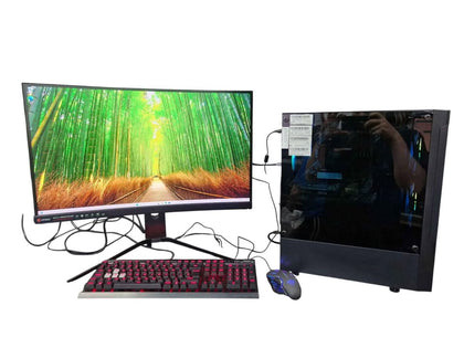 Gaming PC Setup, 32GB RAM, Ryzen 5 5500, 8GB RTX 4060, 1TB SSD W11,K70 Keyboard, RGB Mouse, MSI 27