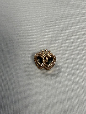 rose gold pandora charm interlocked crown hearts