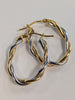 9ct Yellow & White Gold Twist Earrings