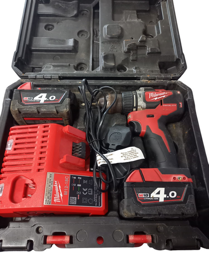 Milwaukee 18V M18 CBLPD Brushless Combi Drill 2x4.0Ah Battery+Charger